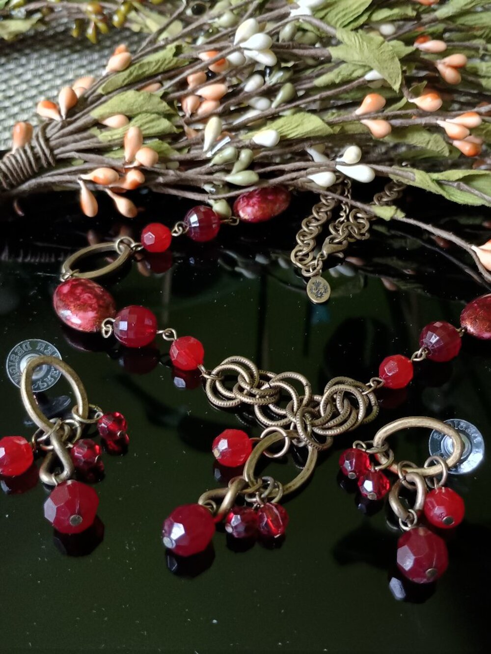 Set Designer Necklace & Post Earrings Premier Design Jewelry NEW Old Stock 2006